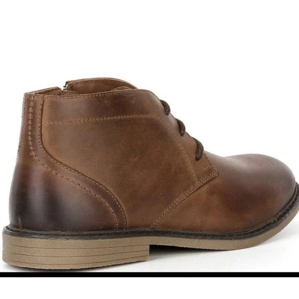 Johnston & Murphy Big Boys Calder Leather Lace Up Chukka Boots Youth  Sz 2 Brown
